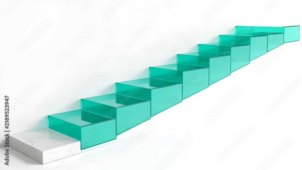 Obraz premium Sustainable Growth Metrics 3D in Corporate Cobalt (Dynamic Diagonal Sweep)