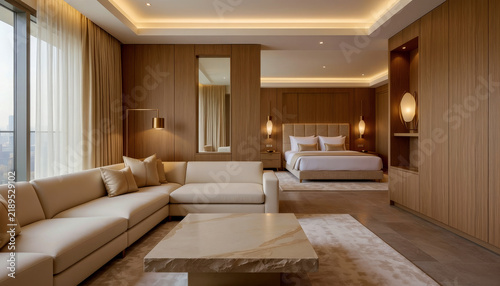 Luxury Hotel Suite with Elegant Contemporary Interior Design