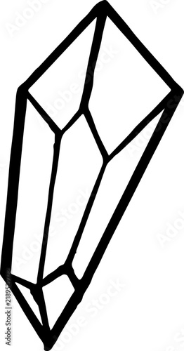 Simple Hand Drawn Crystal Gem Line Art Vector Illustration 