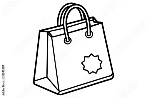 shopping bag silhouette vector on white background.