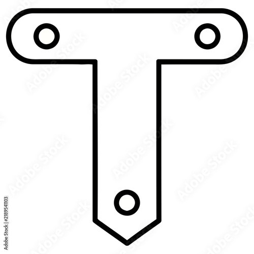 T shape with holes