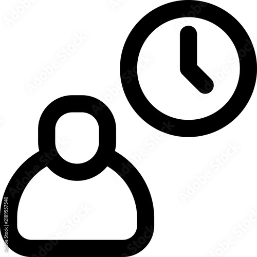 free time line icon. Clean and minimalist vector icon for websites, mobile apps, presentations, and logos. Fully scalable and customizable for any project.