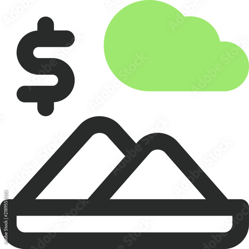 mountain dual tone icon. Sleek and modern vector icon for websites, mobile apps, presentations, and logos. High quality and easy to edit.