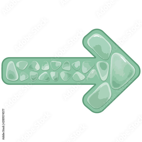 Mint Green Pebble Stone Right Arrow Graphic