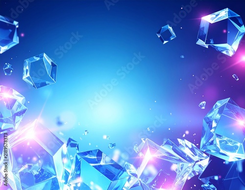 blue crystals background