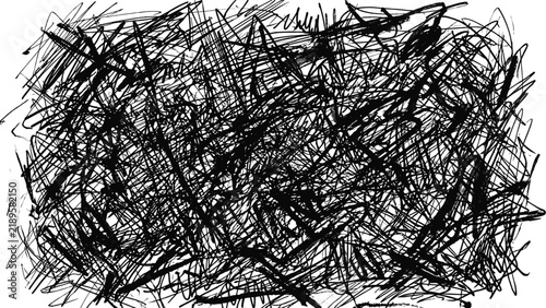 фотографія Abstract scribbled lines pattern with chaotic energy on a white background repre