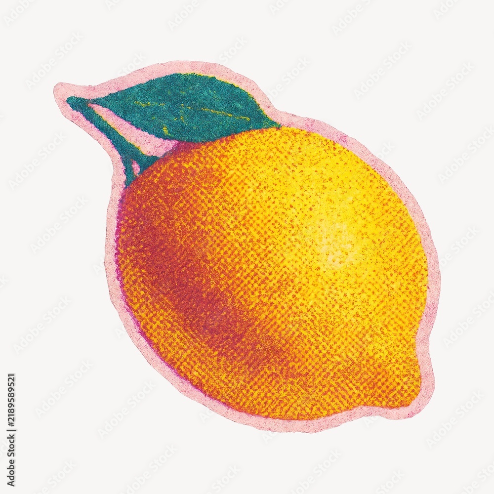 Obraz premium Vintage textured lemon illustration