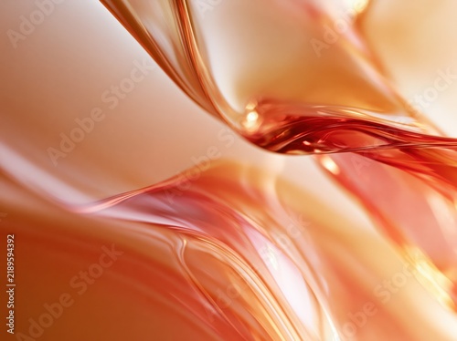 Abstract flowing orange and amber fluid wave background