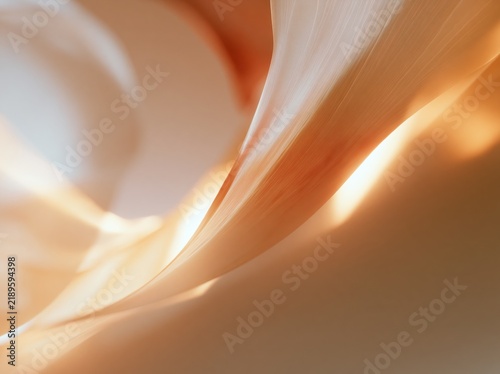 Abstract flowing waves in warm peach and beige tones