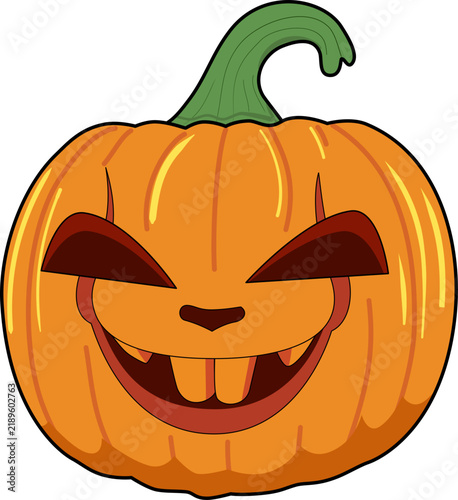 Evil Clown pumpkin scary Halloween decoration vector SVG clip art illustration
