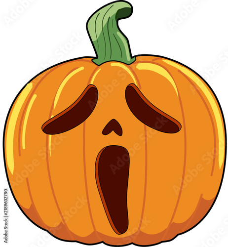 Scream pumpkin scary Halloween decoration vector SVG clip art illustration