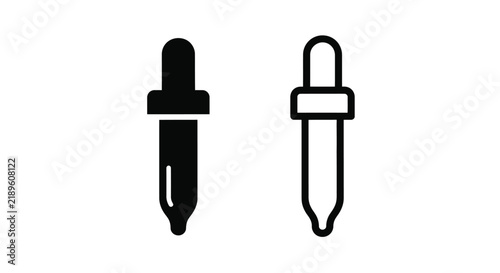 Pipette icons in solid and outline styles against a white background