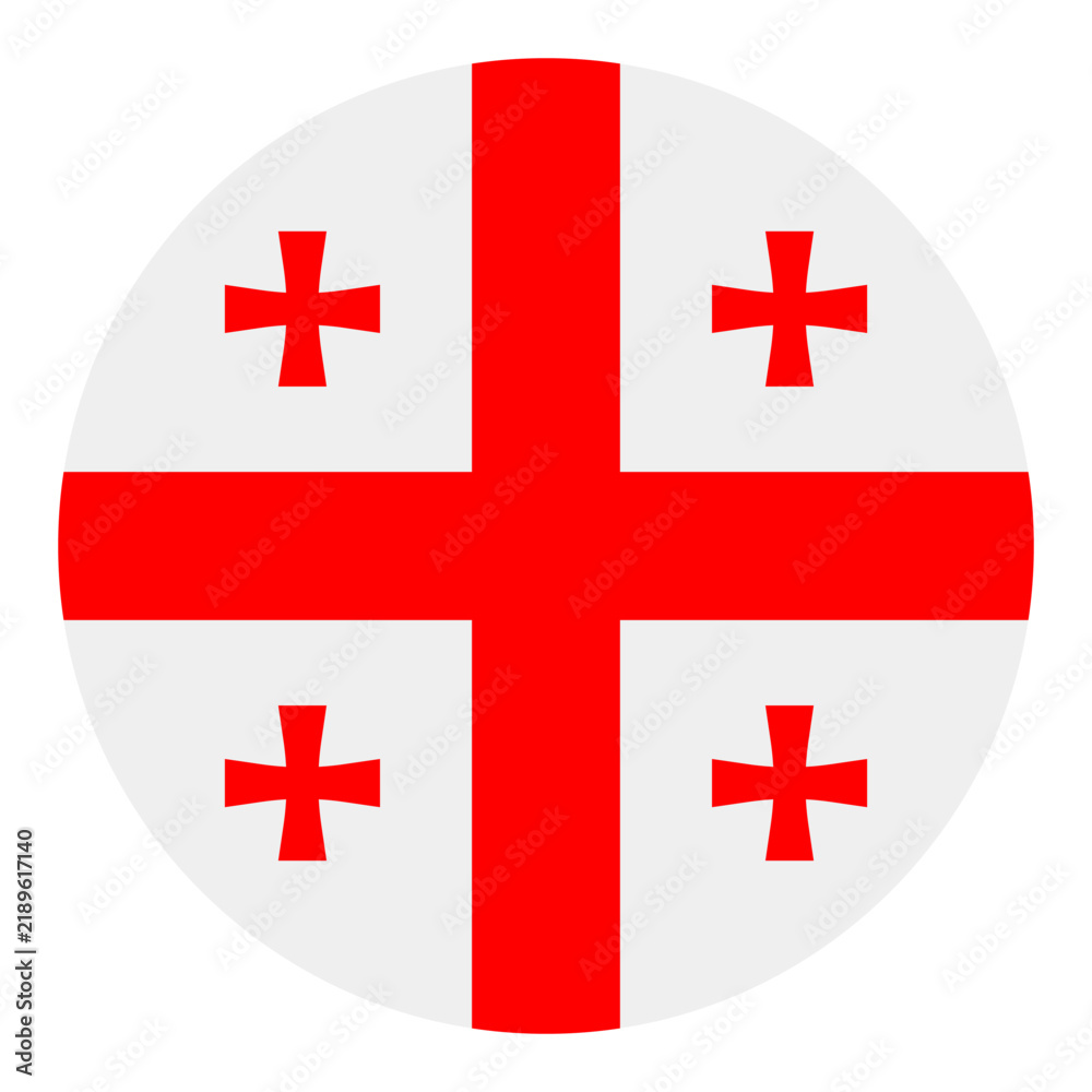 Obraz premium Round Georgia Flag Button