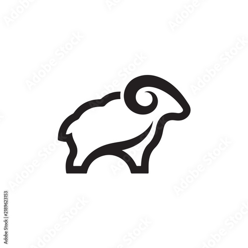 vector illustration of a sheep with horns