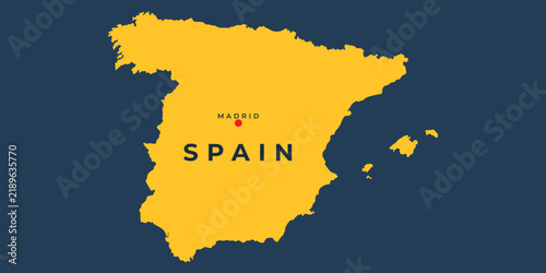 Background map of Spain. Territory of the Kingdom of Spain
