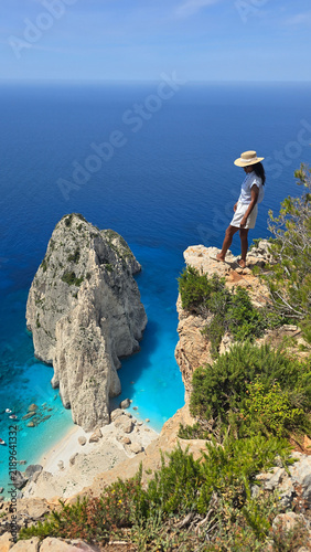 Canvastavla Breathtaking view of Myzithres cliffs overlooking the turquoise waters of Zakynt