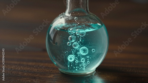 Potion Bottle with Magical Rising Bubbles