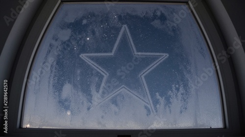 Observatory Dome Window Star on Clear Night
