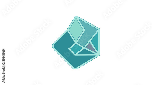 Dynamic 3D Geometric Logo Design with Interlocking Triangular Shapes in Teal and Light Blue Gradient
