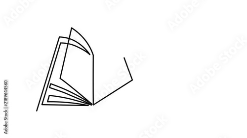 Open Holy Bible book and christian cross one line art animation, continuous line drawing religion sacred book crucifix  spiritual faith gospel motion. 4k self-drawing video