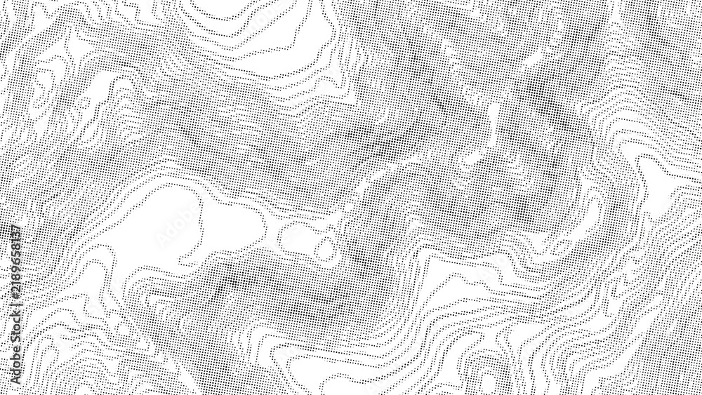 Fototapeta premium Topographic Line Contour Map Halftone Texture Background HD. Abstract Terrain Elevation Contour Pattern Halftone Overlay.