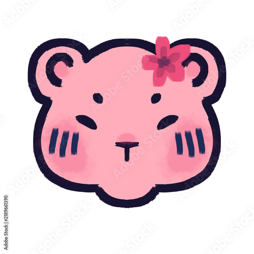 Fototapeta pink pig cartoon