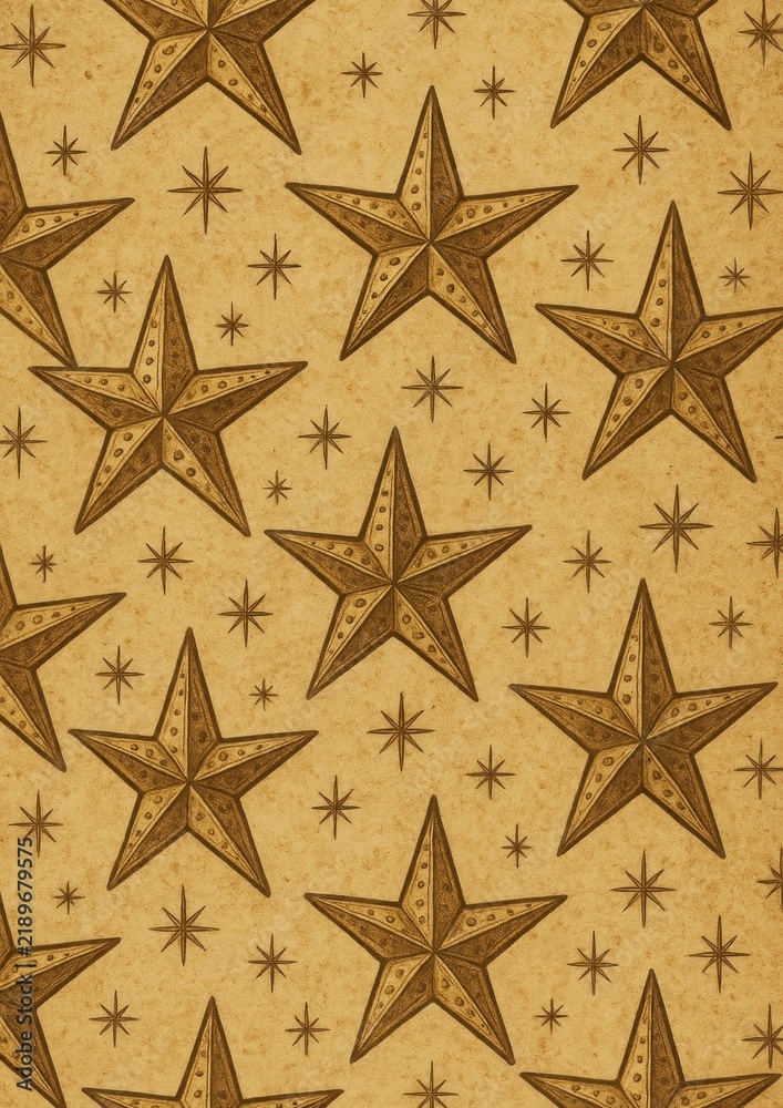 Fototapeta premium Vintage star pattern wallpaper