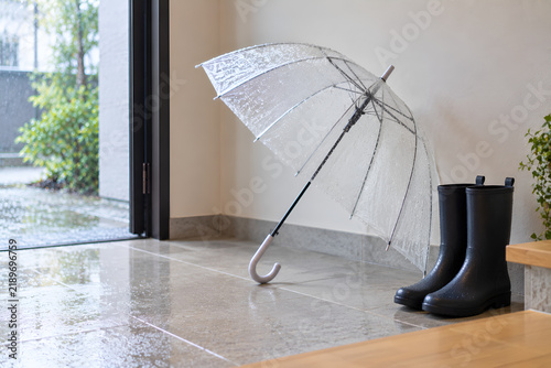 Rainy season umbrella arrangement