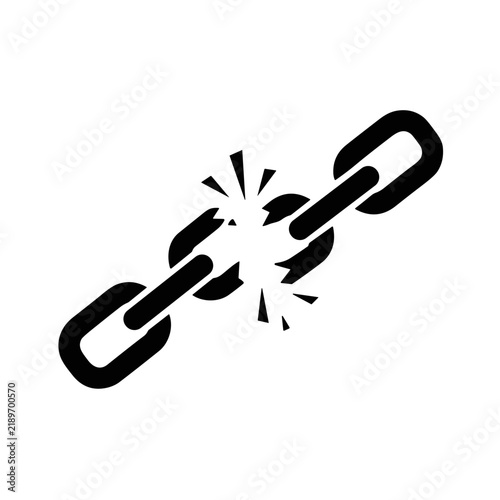 icon broken chain link vector illustration