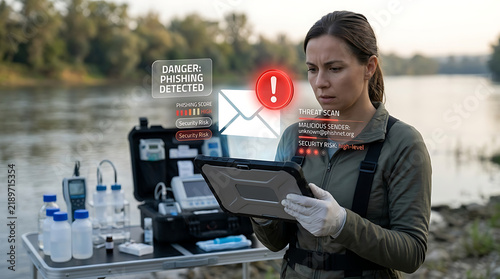 Phishing Cybersecurity Concept – Online Scam, Email Fraud, Digital Threat Detection and Data Protection