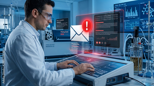 Phishing Cybersecurity Concept – Online Scam, Email Fraud, Digital Threat Detection and Data Protection