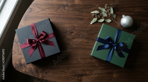 Luxury corporate Christmas holiday backgrounds with elegant gift boxes