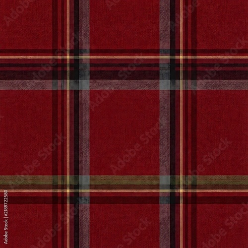 Red tartan plaid seamless pattern background texture