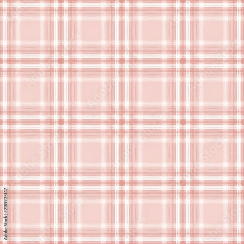 Seamless pink and white plaid check pattern for textile fabric and wallpaper backgrounds
