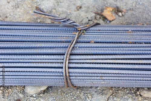 Cuadro en lienzo Steel reinforcing bars bound with wire