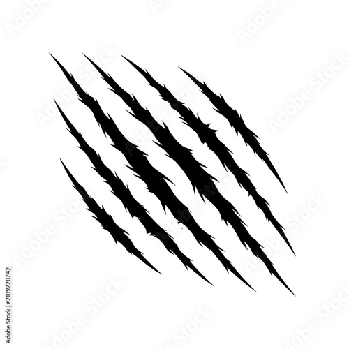 Obraz na płótnie Claw scratch vector graphic set, animal claw marks illustration