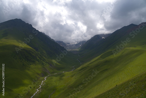 mountain landscape with clouds