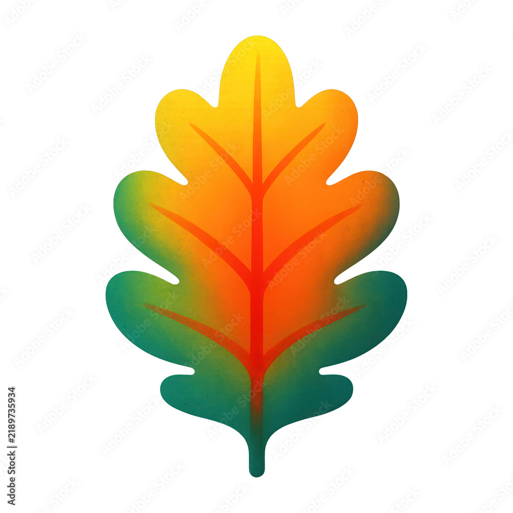 Naklejka premium PNG Gradient oak leaf illustration design.