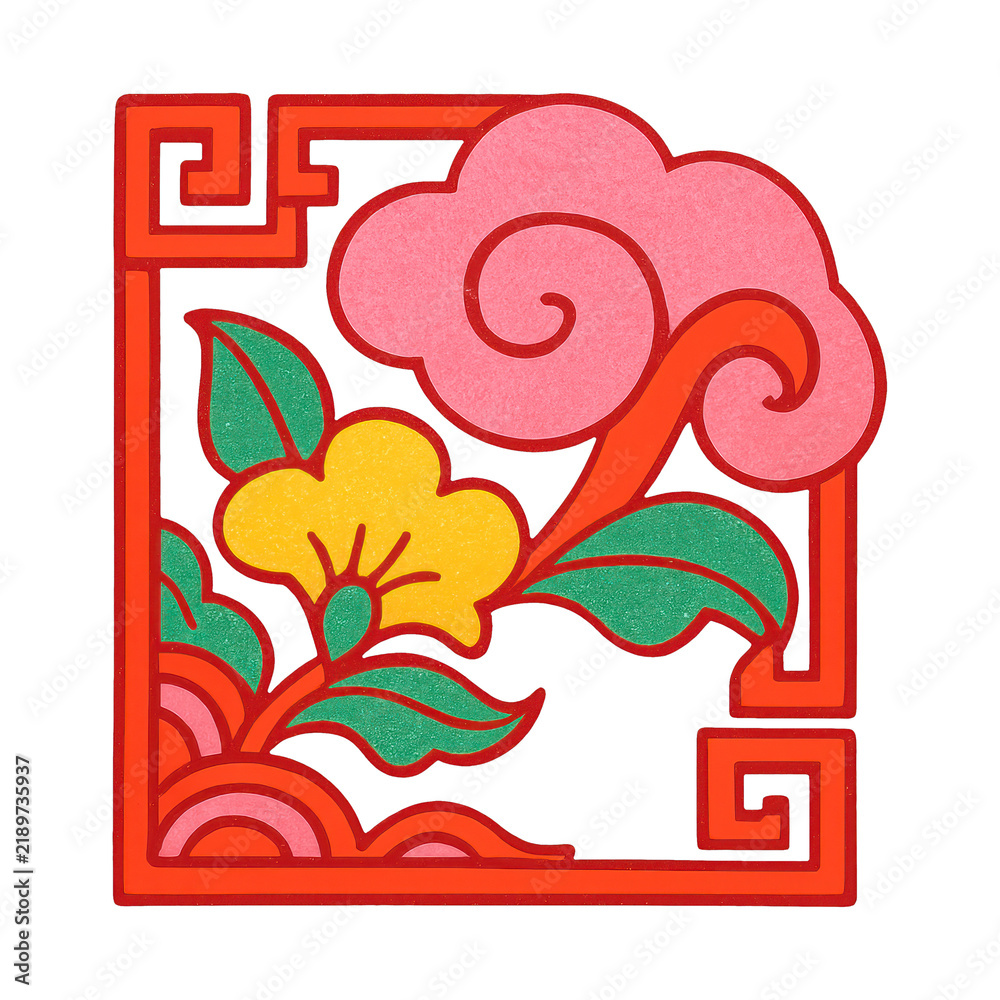 Obraz premium PNG Vibrant floral decorative corner