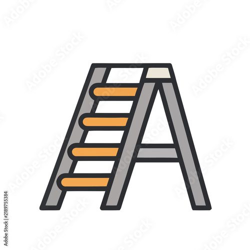 Canvastavla Stepladder icon isolated on transparent background