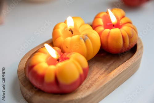 Tomato-shaped decorative candles