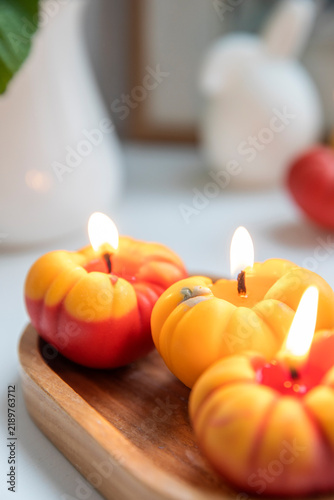 Tomato-shaped decorative candles