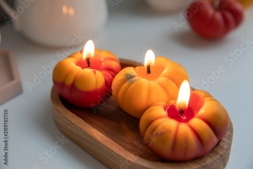 Tomato-shaped decorative candles