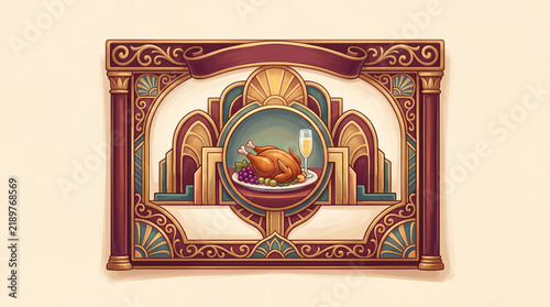Thanksgiving turkey frame digital photo graphic
