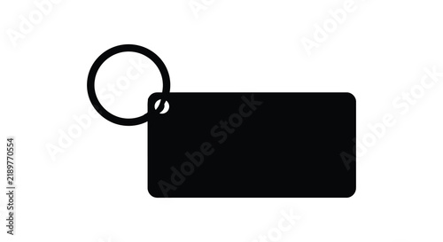 Key chain with circular ring is shown as a black silhouette
