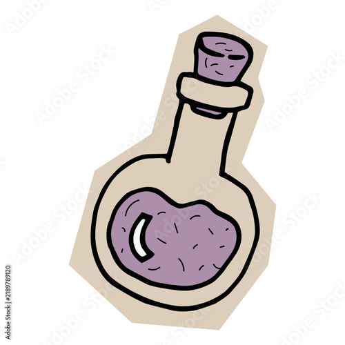 Konstfotografi Hand-drawn ink drawing of a magical potion bottle