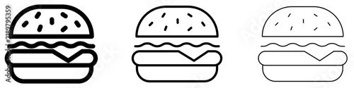 Hamburger line icon for fast food menu