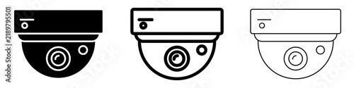 Dome security camera flat icon for surveillance system