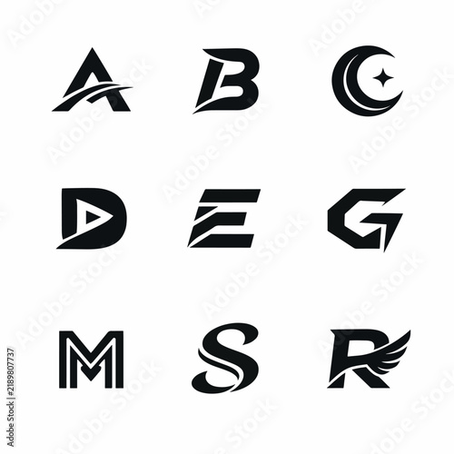 Modern Minimalist Alphabet Logo Design Set