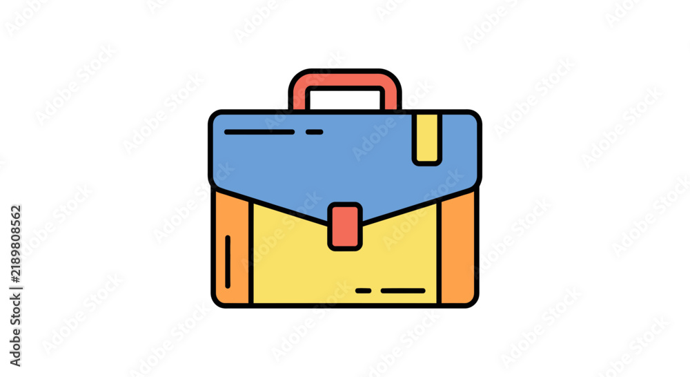Fototapeta premium Professional yellow and blue briefcase illustration.